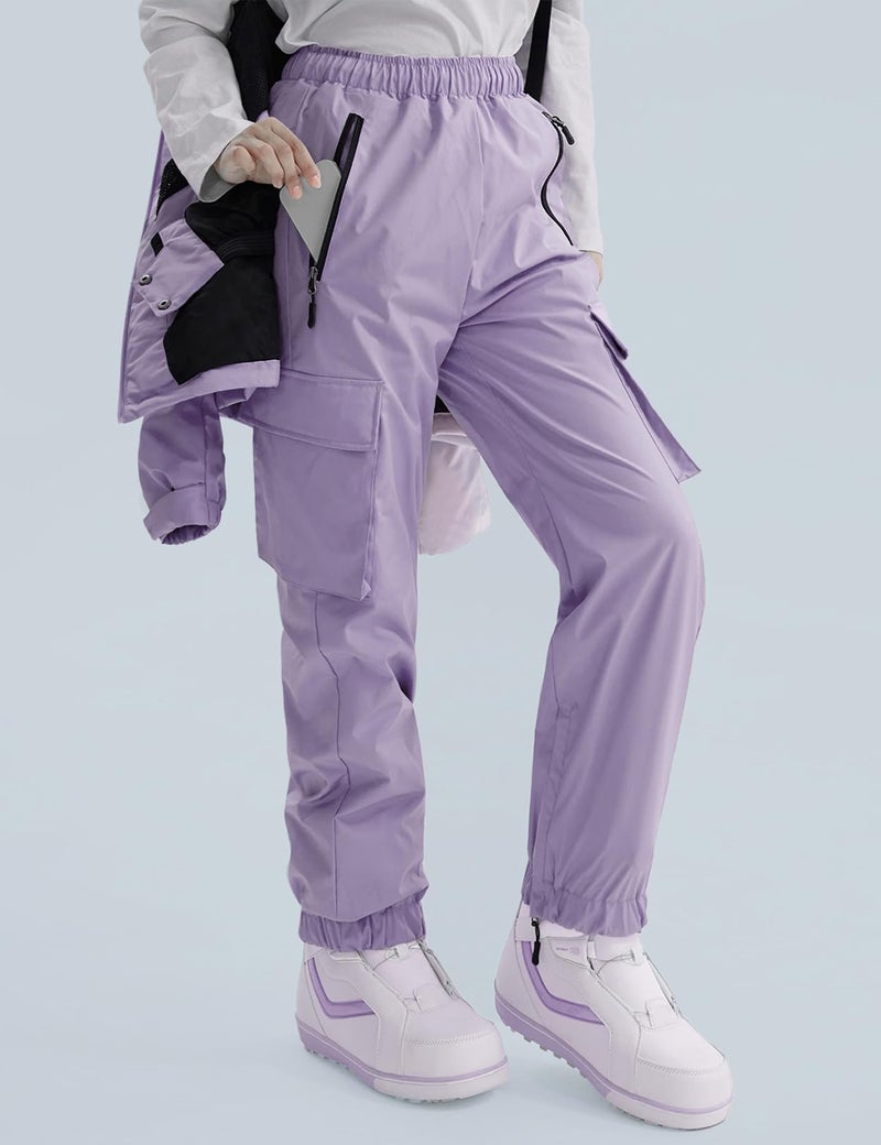 GEMYSE Women's Ski Snow Jackets and Pants Set Windproof Waterproof Snowsuit Warm Winter Snowboarding Insulated Coat(Purple Rose,Small) - Image 5