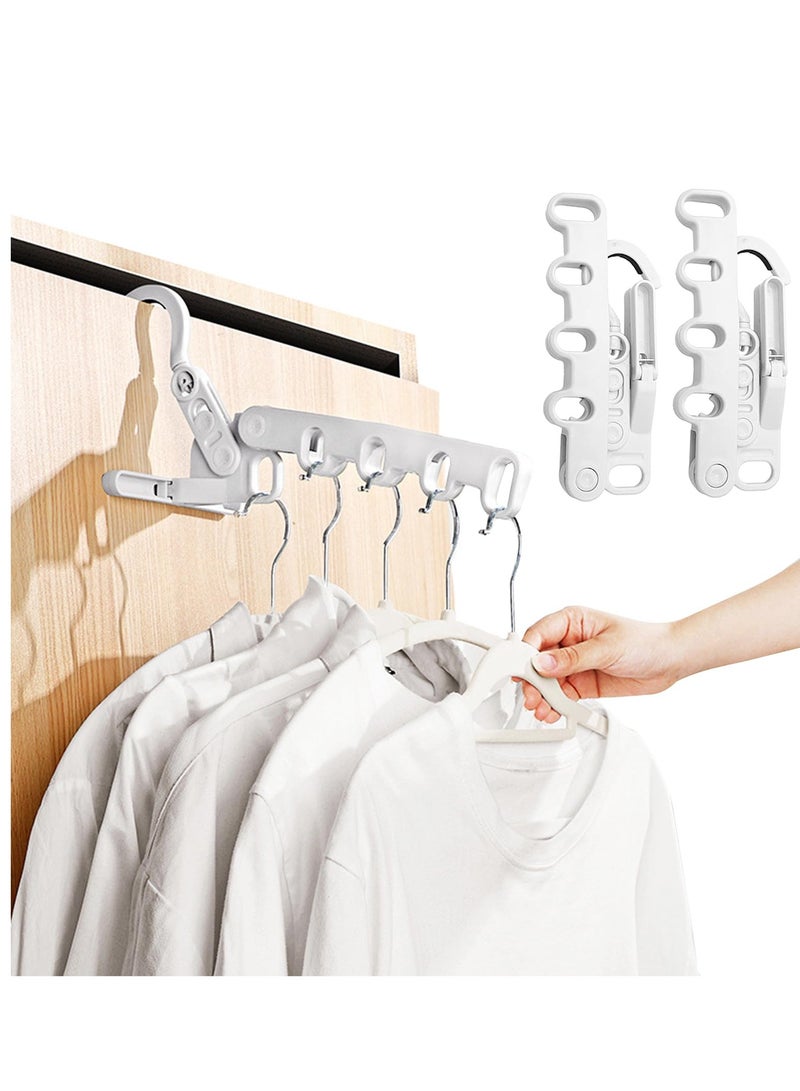 Excefore Folding Clothes Drying Rack With 5 Holes, 4-Piece Clothes Airer Indoor, Foldable Portable Travel Hangers For Outdoor Camping Trips, Space Saving And Closet Organizer For Hotel, Apartments, Home  - Image 1