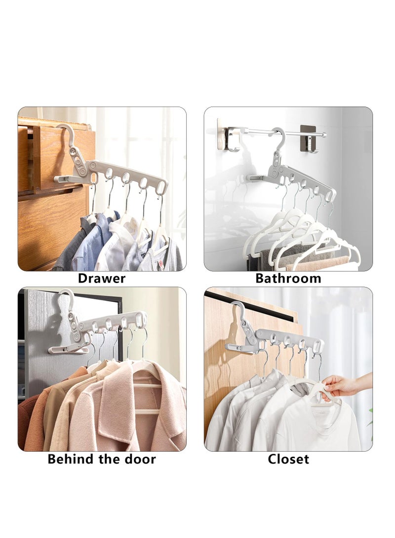 Excefore Folding Clothes Drying Rack With 5 Holes, 4-Piece Clothes Airer Indoor, Foldable Portable Travel Hangers For Outdoor Camping Trips, Space Saving And Closet Organizer For Hotel, Apartments, Home  - Image 2