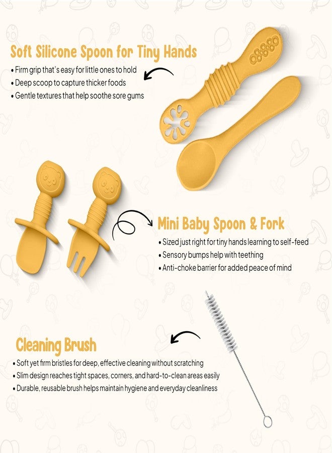 O'doe 11-Piece BPA-Free Silicone Baby Feeding Set | Thick & Soft Suction Plates, Baby Food Bowl, Wooden Fork & Spoon, and More | Make Mealtime Fun and Easy for Your Little One - Image 4