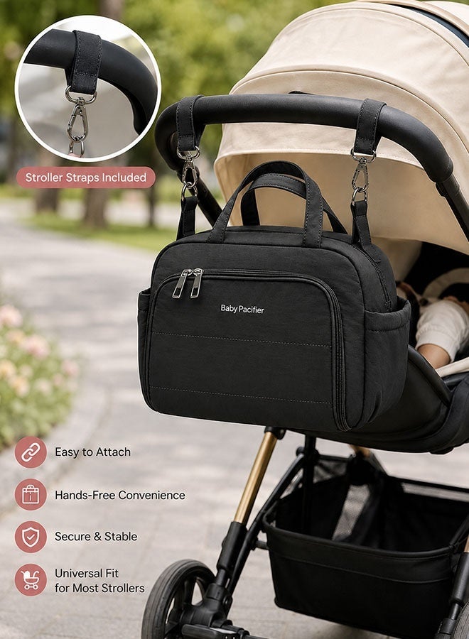 Super ZYouth Baby Diaper Tote Bag, Large Capacity Mommy Bag, Stroller Storage Bag with Insulated Bottle Pockets, Stroller Straps and Multi-Compartment Organizer - Image 4