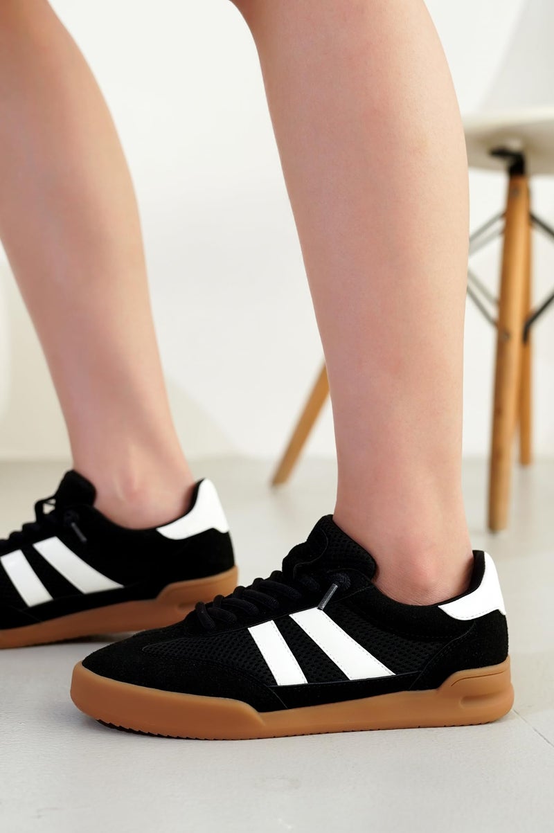 Project Cloud 100% Genuine Leather Casual Sneakers for Women - Memory Foam Insoles Lace-Up Womens Shoes & Lightweight Women's Fashion Sneakers - Slip On Shoes for Women Footwear (Verdy, BLK, 10) - Image 2