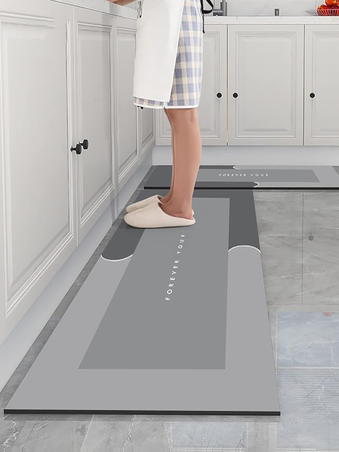 VishBin Super Absorbent Floor Mat DirtRepellent Floor Mat for Bathroom NonSlip Kitchen Rug OilProof and Waterproof WipeClean Running Mat Kitchen Mat Washable Shower Mat - Image 1