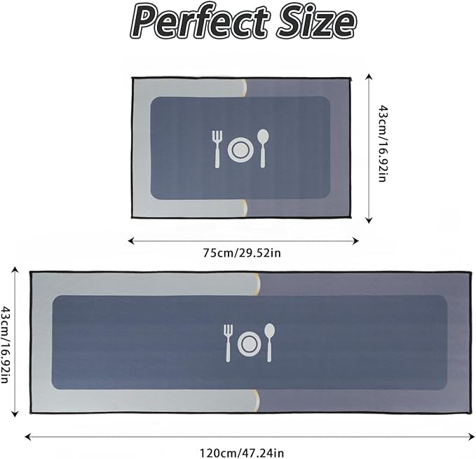 VishBin Super Absorbent Floor Mat DirtRepellent Floor Mat for Bathroom NonSlip Kitchen Rug OilProof and Waterproof WipeClean Running Mat Kitchen Mat Washable Shower Mat - Image 2
