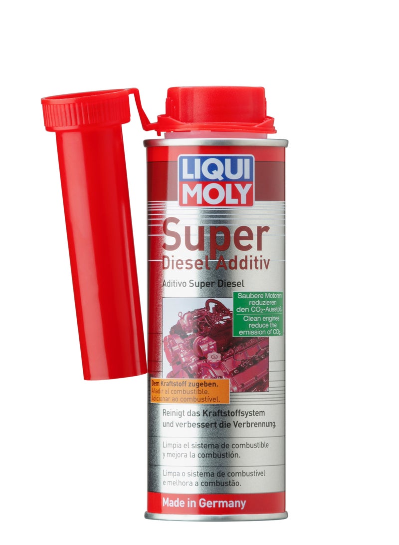 LIQUI MOLY Suitable for all diesel engines with and without a diesel particulate filter system. Preventive or restorative use. Fully compatible with all conventional diesel and biodiesel fuels. 250 ml is enough for up to 75 liters of fuel (1:300 ratio). The effect lasts up to 2000 km. Its compatibility with turbochargers has been tested. 