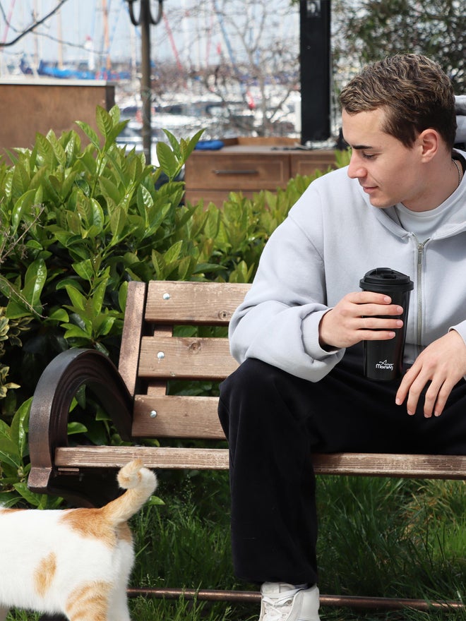 Any Morning Stainless Steel Coffee Tumbler, Black - Image 3