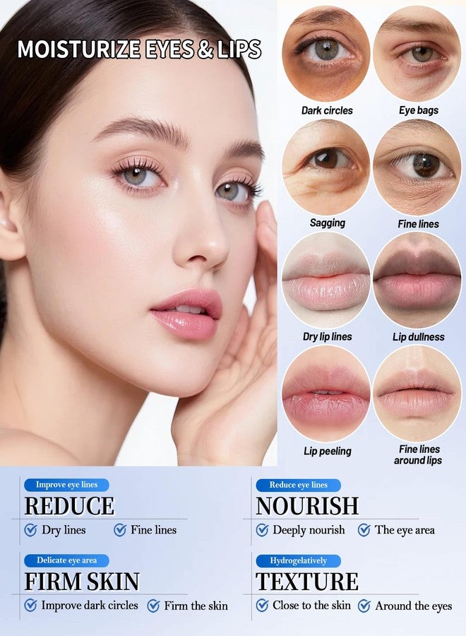LYSdefeu Lip Eye Mask Kit,16 Pcs Peach Crystal Collagen Under Eye Lip Patches for Dark Circle Puffiness Dry Lines,Hydrating Moisturizing Skincare Lip Eye Pads,Thanksgiving Skin Care Product for Women-Set A - Image 5