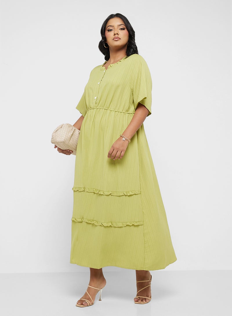 جينجر بلس فستان مكشكش بطبقات - Image 1