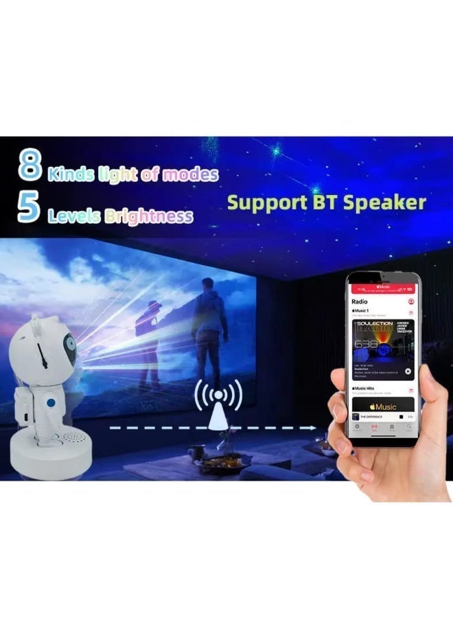 Astronaut Galaxy Projector Night Light with Bluetooth Speaker & Remote – 360° LED Star Nebula Lamp with Timer for Kids & Adults Bedroom, Party & Gaming Room Decor - Image 4