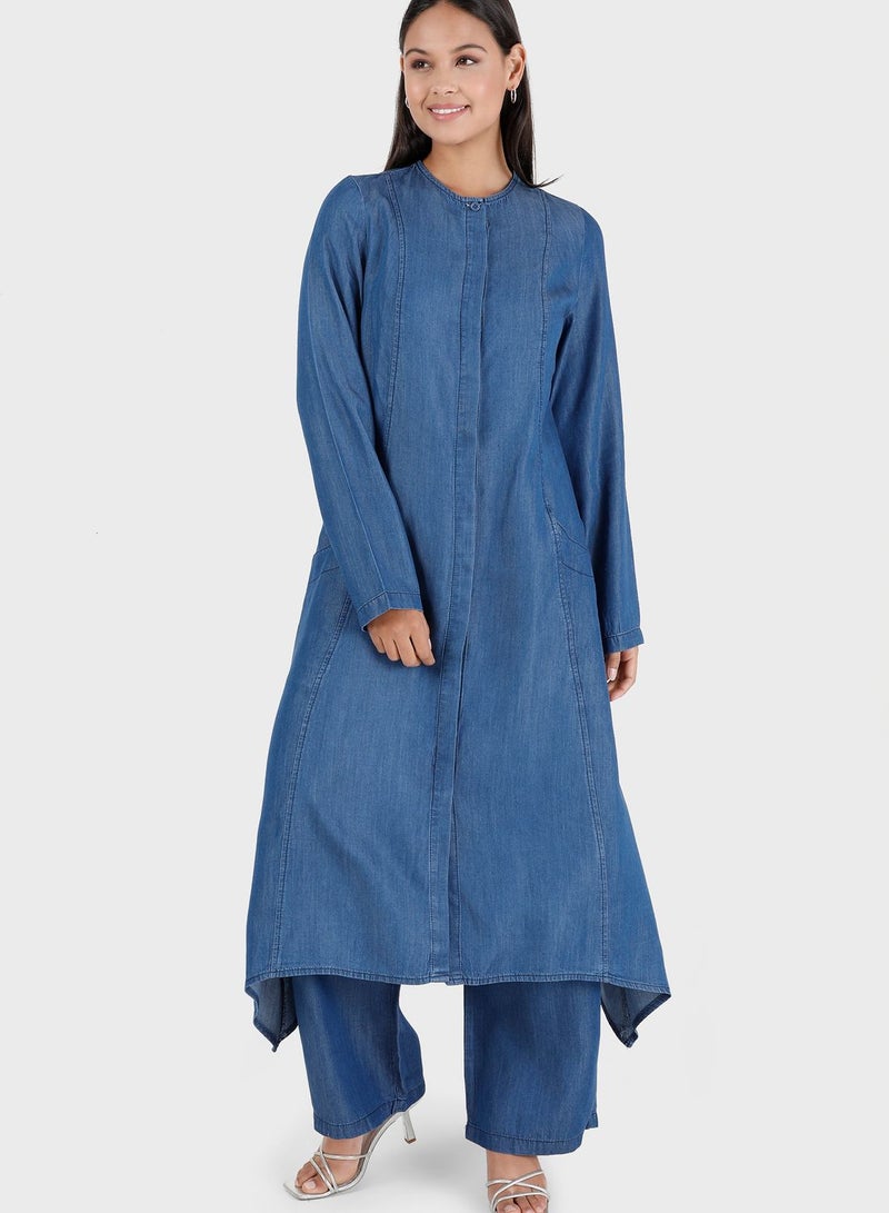 Modanisa Denim Tunic & Pants Set  - Image 4