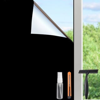 HIDBEA Mirror Blackout Window Film100 Light Blocking Room Darkening Window Privacy FilmMirror Glass Window Film Heat ControlRemovable Window Cover Tint for Day SleepMirror Black236in x 65ft - pzsku/ZF060CE21565A312B4385Z/45/1749490932/bd24c351-d919-44c0-bce3-ffbbe95bba3a