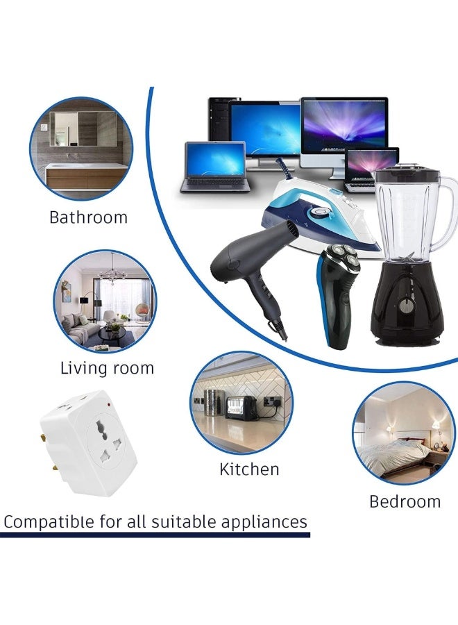 3 Way Multi Plug Adapter Socket Universal Travel Adaptor-Plug Extension For Kitchen Appliances, Office, Laptop, Tv, Indoor Lighting Shaver Converter Power With Multiple - Image 3