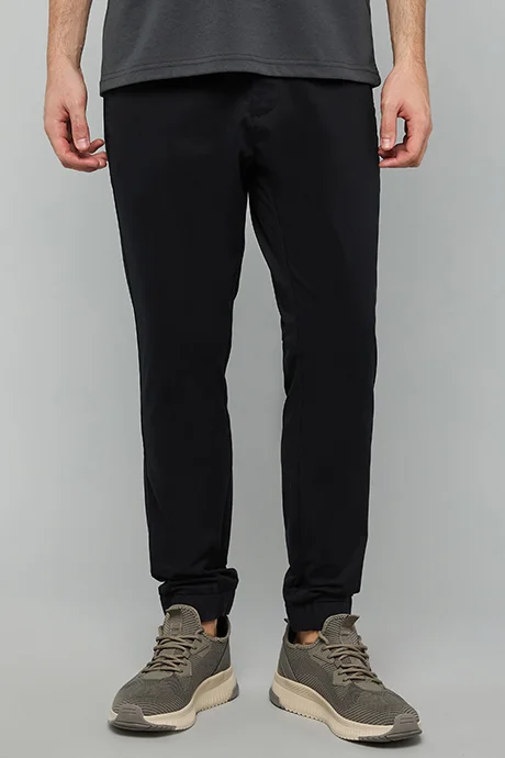 أر أند بي Solid Jogger Pants with Drawstring Waist