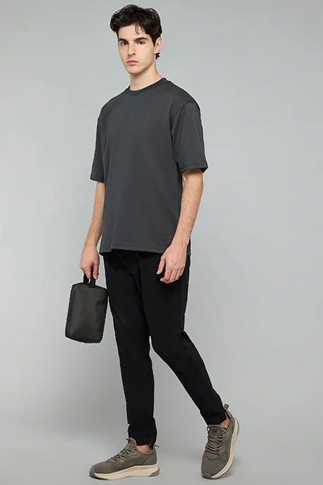 أر أند بي Solid Jogger Pants with Drawstring Waist