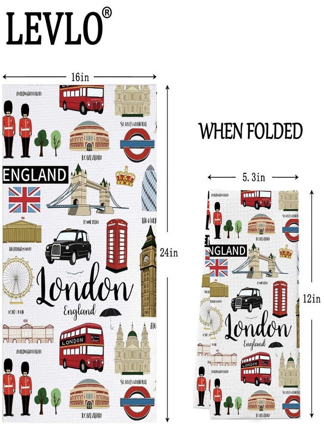 LEVLO London Kitchen Towel - Travel Souvenir Gift England Trip Dish Towels UK Vacation Merchandise - Image 2