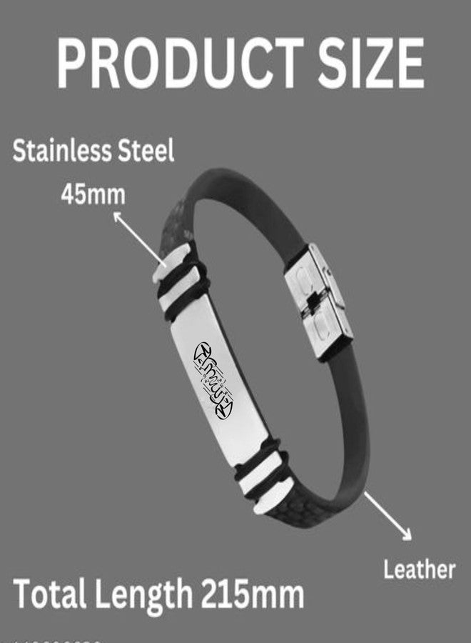 M Men Style Religious Ayatul Kursi Latest Fashion Stainless Steel Silicone Hand Bracelet For Boys Buckle Clasp For Men Wrist Band SBr2025434 - Image 2