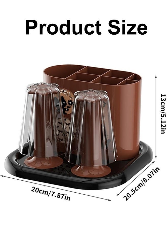 Optico Cup Holder,Space Efficient Toothpaste Storage and Toothbrush Holder with 2 Mouthwash Cup for Home Bathroom Countertop Organizing Bathroom Accessory - Image 2