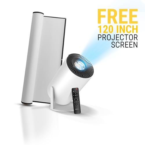 Ant Esports View 521 Smart LED Projector - White | 1080P & 4K Support I 2500 Lumens I WiFi +BT, Android 9 I HDMI/USB I Upto 130"(330cm) Max Screen I Speaker Power 3W I 720P Native Included 120" Screen - Image 2