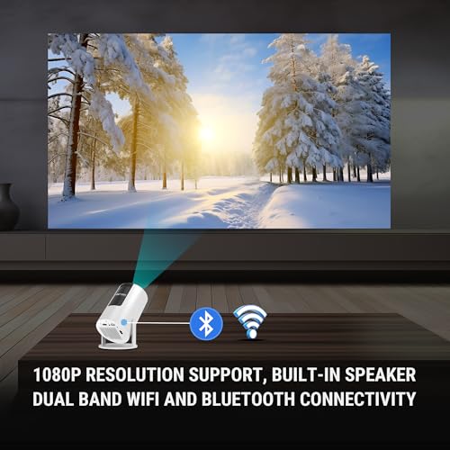 Ant Esports View 521 Smart LED Projector - White | 1080P & 4K Support I 2500 Lumens I WiFi +BT, Android 9 I HDMI/USB I Upto 130"(330cm) Max Screen I Speaker Power 3W I 720P Native Included 120" Screen - Image 5