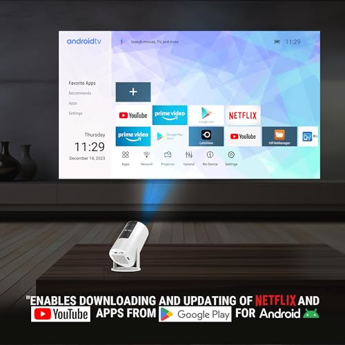 Ant Esports View 521 Smart LED Projector - White | 1080P & 4K Support I 2500 Lumens I WiFi +BT, Android 9 I HDMI/USB I Upto 130"(330cm) Max Screen I Speaker Power 3W I 720P Native Included 120" Screen - Image 3