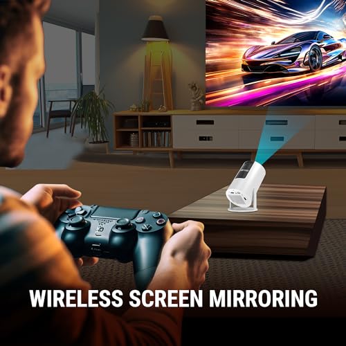 Ant Esports View 521 Smart LED Projector - White | 1080P & 4K Support I 2500 Lumens I WiFi +BT, Android 9 I HDMI/USB I Upto 130"(330cm) Max Screen I Speaker Power 3W I 720P Native Included 120" Screen - Image 4