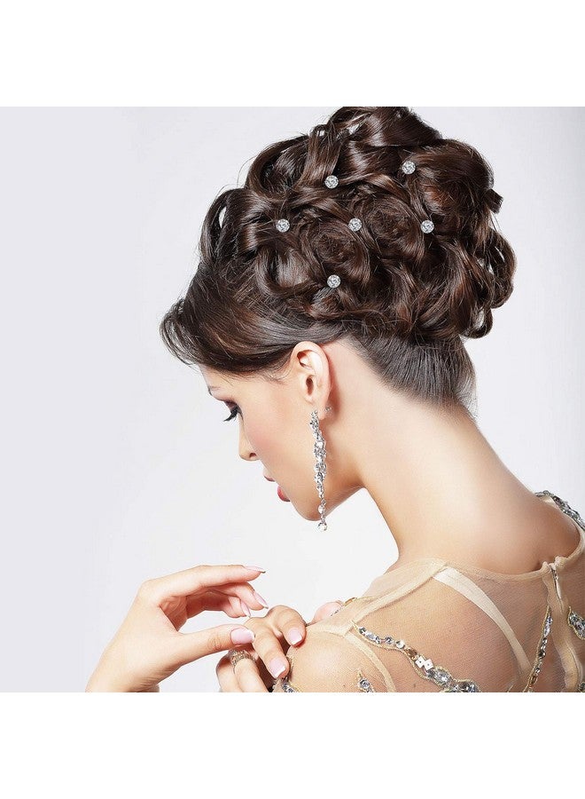 WILLBOND 60 Pieces Rhinestone Crystal Twisters Set Spiral Hair Pin Silver Coil For Wedding, Bridal, Prom, Party And Special Occasion With Clear Container - Image 2