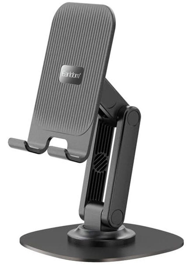 Earldom 360° Rotating Cell Phone Stand for Desk, Earldom Adjustable Foldable Phone Holder, 360 Swivel Mobile Stand Fit for iPhone 15 14 13 12 11 Pro Max and All Smart Phones, Black  - Image 1