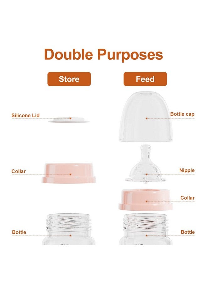 Ncvi Baby Bottles Compatible With Ncvi Breast Pump 8782/87802 Breast Milk Storage Bottles With Nipples And Travel Caps Anticolic Bpa Free 4.7Oz/140Ml 2 Count - Image 5