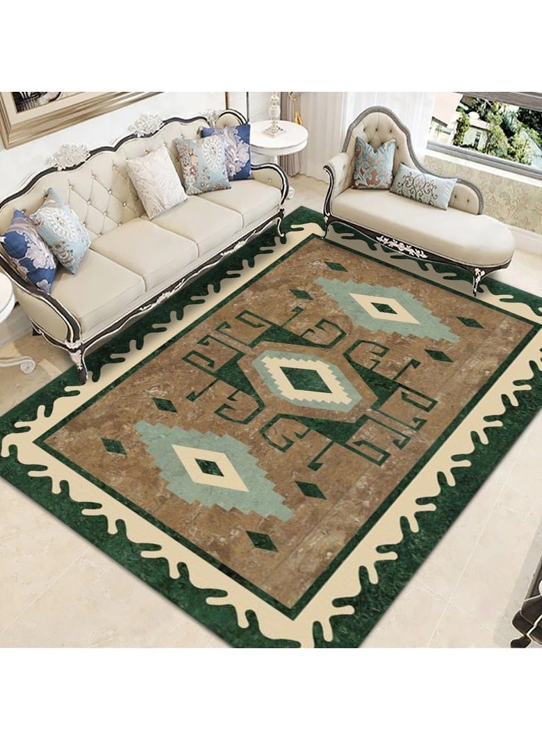 سجادة من ألياف البوليستر بتصميم تجريدي مع بقع حبرية بأسلوب عرقي قديم