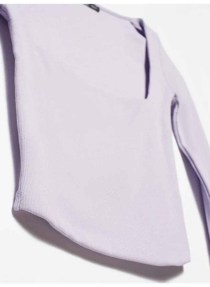 ديلفين 3700 Corded Long Sleeve Top-Lilac