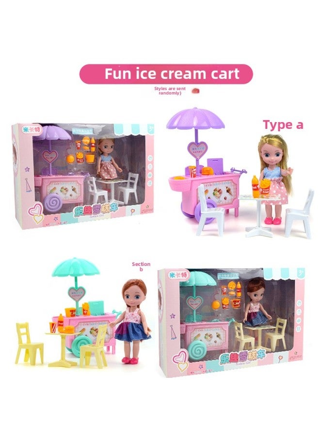 Micat Fashion Doll Doll Girl Play House Cute Pet Home Scene Game Princess Gift Set Toy-Color:2711-Fun Ice Cake Truck - Image 1