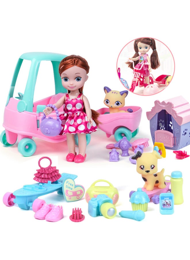 Micat Fashion Doll Doll Girl Play House Cute Pet Home Scene Game Princess Gift Set Toy-Color:2711-Fun Ice Cake Truck - Image 4