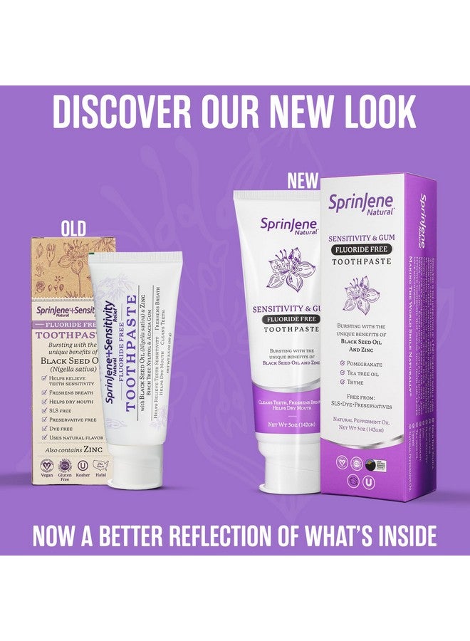 SprinJene معجون أسنان خالٍ من الفلورايد للأسنان واللثة الحساسة معجون أسنان طبيعي بالكامل معجون أسنان خالٍ من الفلورايد للبالغين معجون أسنان خالٍ من كبريتات الصوديوم للبالغين عبوة واحدة معجون أسنان حاصل على براءة اختراع Floridefree - Image 5