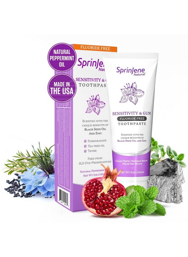 SprinJene معجون أسنان خالٍ من الفلورايد للأسنان واللثة الحساسة معجون أسنان طبيعي بالكامل معجون أسنان خالٍ من الفلورايد للبالغين معجون أسنان خالٍ من كبريتات الصوديوم للبالغين عبوة واحدة معجون أسنان حاصل على براءة اختراع Floridefree - Image 1