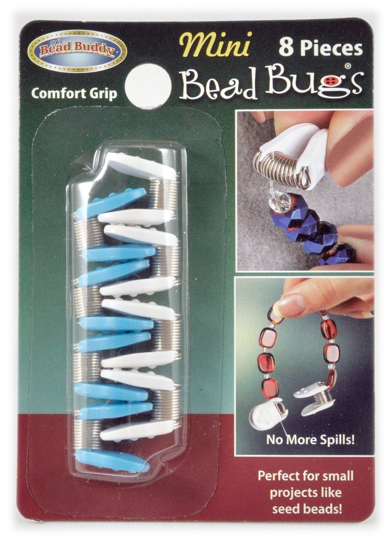 Bead Buddy 8 Piece Bead Bug Mini - Spring Clamps for Beading and Jewelry Making - 8 Mini Bead Bug Spring Clamps Per Package - Image 1
