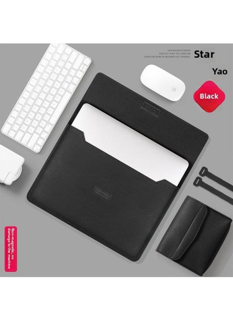 For Apple Notebook 13.3Macbook Computer Bag For Huawei Three-in-One Envelope Bag Inner Bag Style-Color:Black (send Accessories Package)-Applicable Model:11/12 Inch Universal