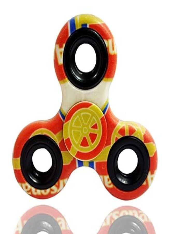 Premsons® Hand Spinner Desk Toy - High Speed Smooth Finger Spin Sensory Fidget Stress Relief Game Play for Kids & Adults - Birthday Party Gift - Combo - Football-A + Rainbow Splash Triangular Head - Image 3