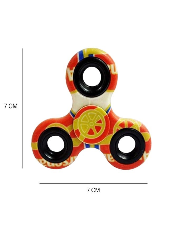 Premsons® Hand Spinner Desk Toy - High Speed Smooth Finger Spin Sensory Fidget Stress Relief Game Play for Kids & Adults - Birthday Party Gift - Combo - Football-A + Rainbow Splash Triangular Head - Image 5