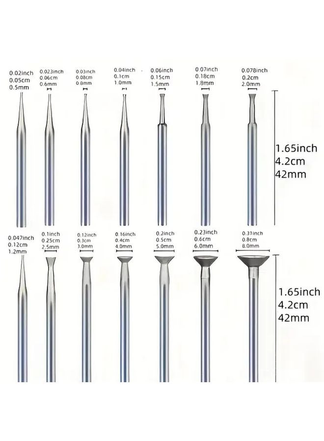 7pcs Diamond Burr Grinding Head Set For Rotary Tool Polishing 2 35mm Handle - Image 3