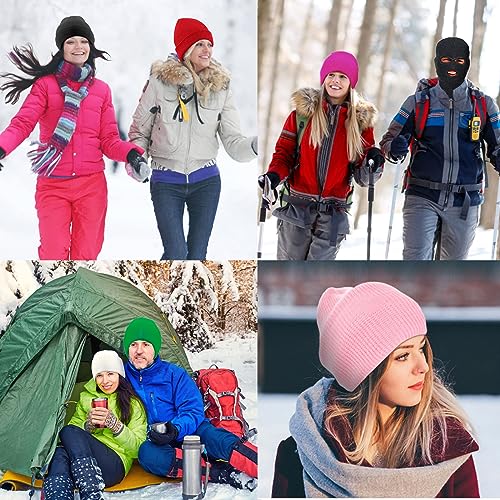 Tmflexe 2 Pack 3-Hole Full Face Mask Cover Ski Mask Winter Balaclava Cap Knitted Face Cover for Winter Outdoor Sports (Black) - Image 5