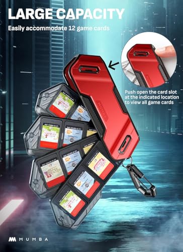 Mumba 12 Game Card Case for Nintendo Switch Game Cards Portable and Exquisite Protective Hard Shell with 4 Layer Rotatable Holder for Nintendo Switch 2SwitchSwitch OLEDLite Ruddy - Image 3