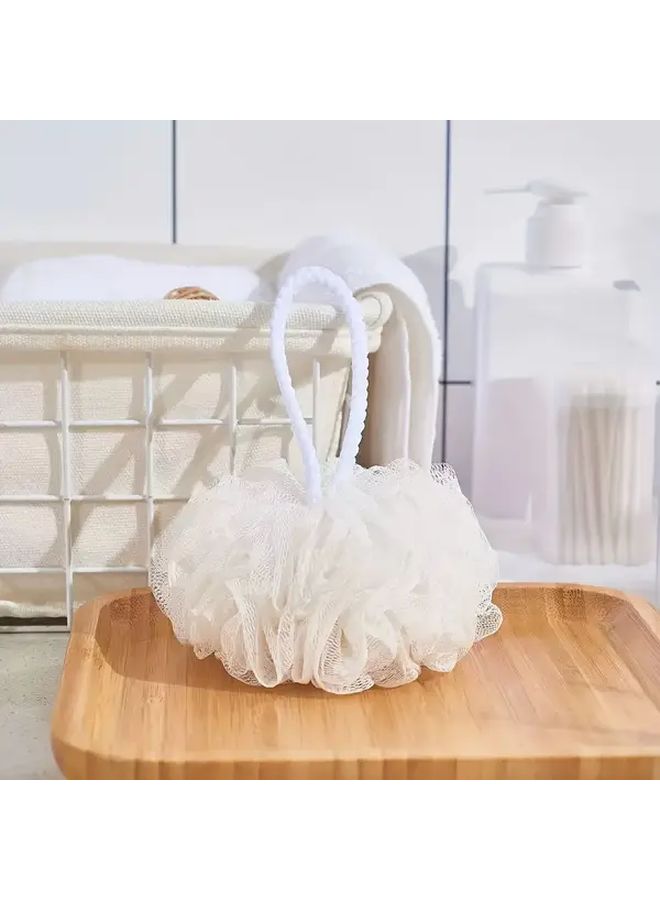 Large White Bath Sponge 30g With Hanging Loop Gentle Exfoliating For Sensitive Skin - Image 3