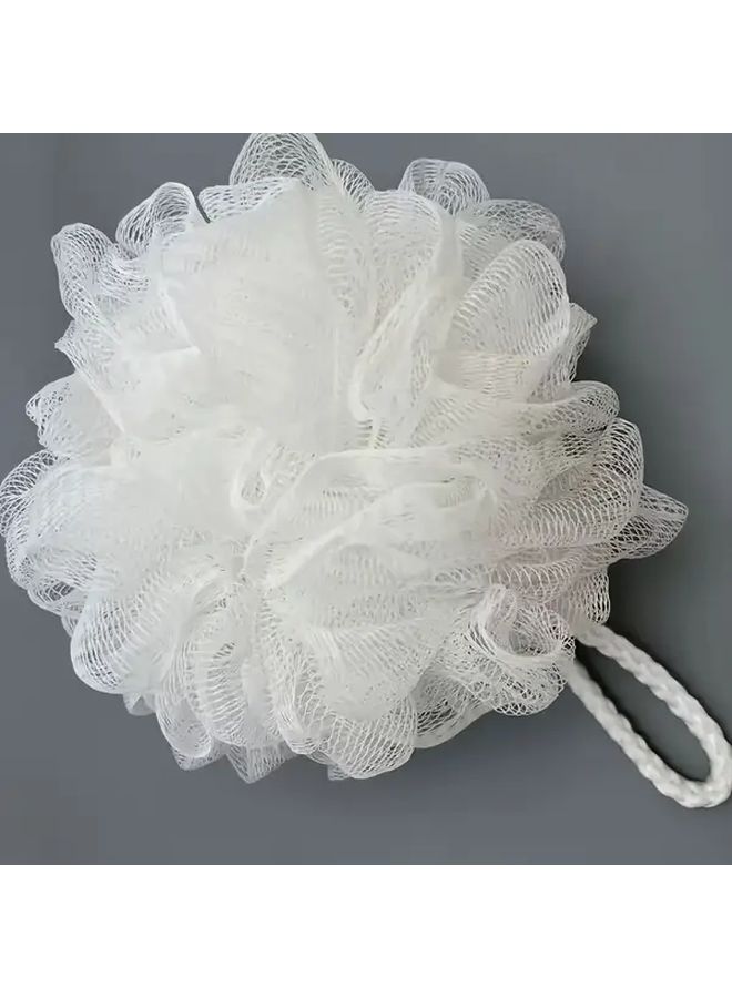 Large White Bath Sponge 30g With Hanging Loop Gentle Exfoliating For Sensitive Skin - Image 2