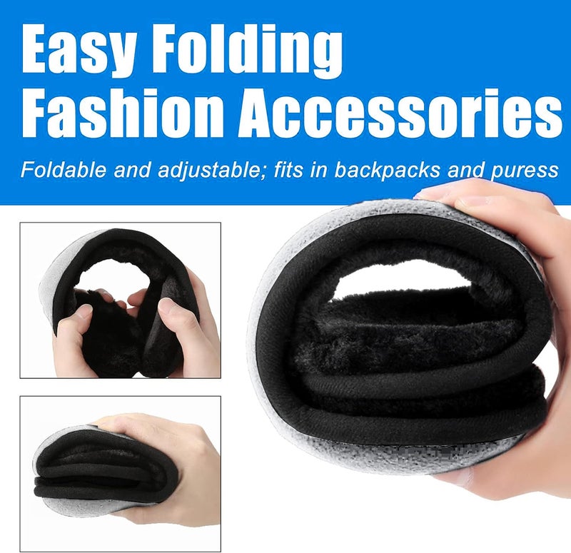 NORTHWIND Winter ear muffs for men, ear muffs for women, ear cover for winter,Behind The Head Style Winter Earmuffs,Foldable ear muff (Grey Black) - Image 4