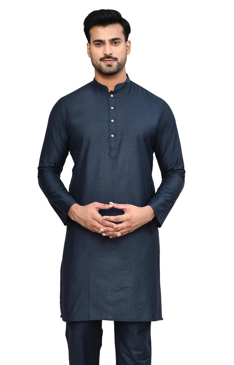 POLY2FAB Hathkargha Cotton Kurta for Men | Full Sleeve Regular Fit Kurta with Mandarin Collar | Traditional, Festive & Wedding Ethnic Wear - Image 1