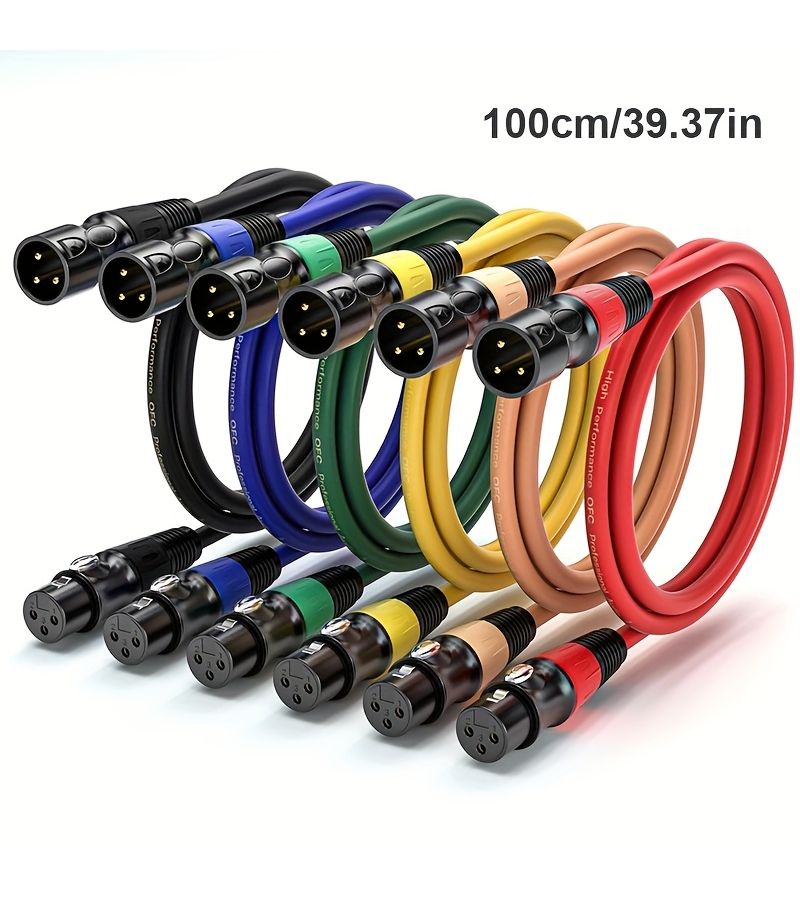 6 Pcs 19.68 Inch 3 Pin Balanced Xlr Cables Male To Female Self Locking Connector For Microphone Mixers Recording Studio Podcast Equipment Karaoke Game Microphone Vlog - Image 4