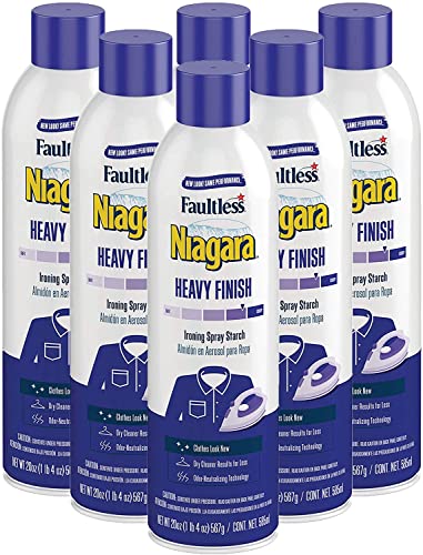 Heavy Starch Spray 20 oz 6Pack  Niagara Heavy Finish Liquid Starch Iron Aid Spray Pack for Clothes  Fabrics