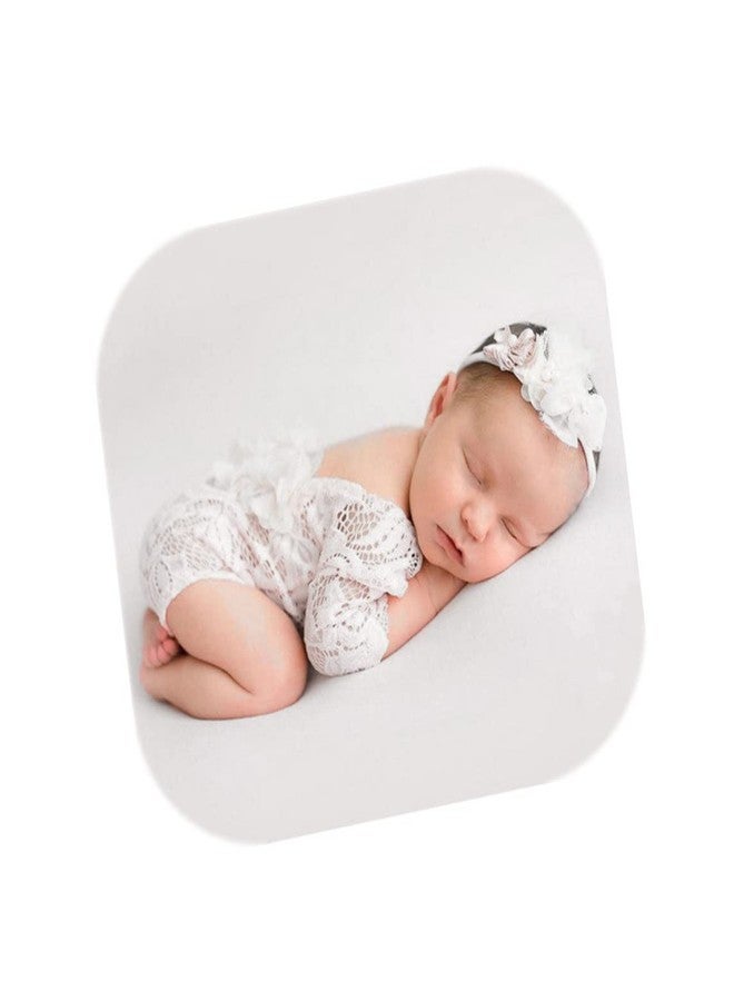 Vemonllas Newborn Infant Baby Photography Props Girls Lace Bow Vest Bodysuits Romper Photo Shoot Princess Clothes (Off White) - Image 4