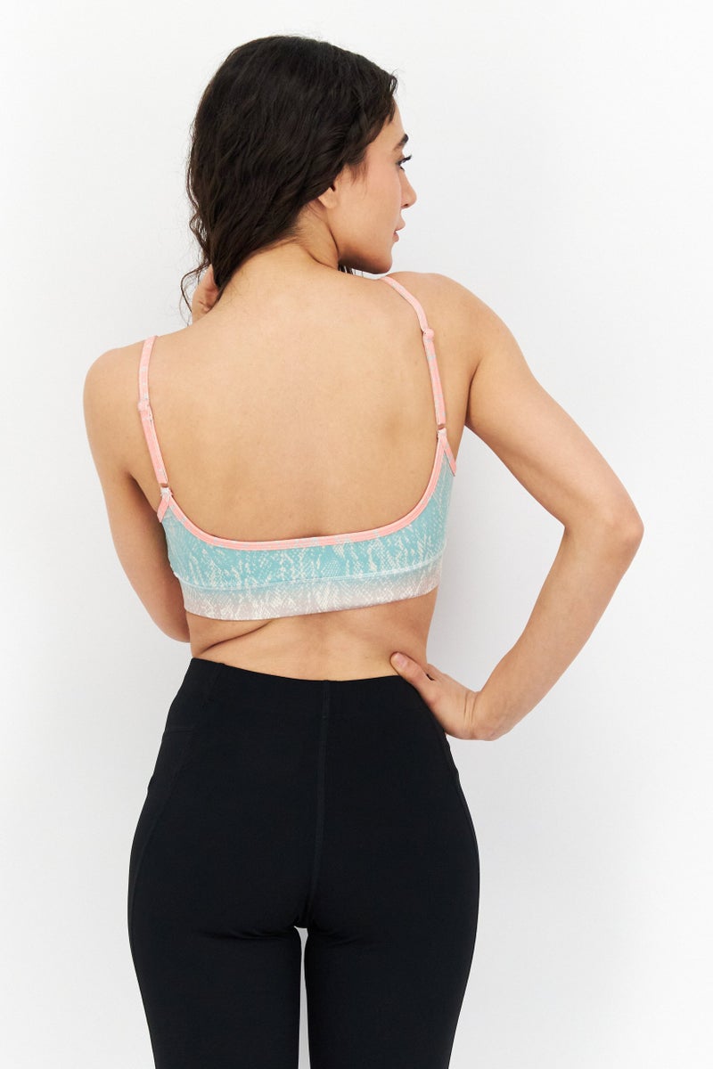 GUESS Women Sportswear Fit Brand Logo Training Bra, Peach  - Image 2