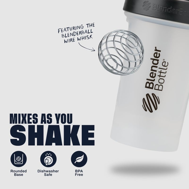 BlenderBottle Blender Bottle Classic V2 Black/Clear 20oz - Image 3